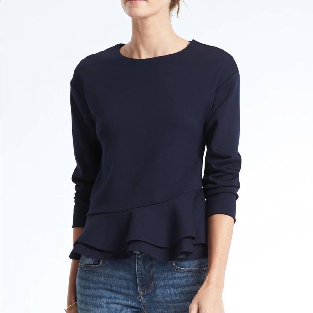 Banana Republic Long Sleeve Peplum Top